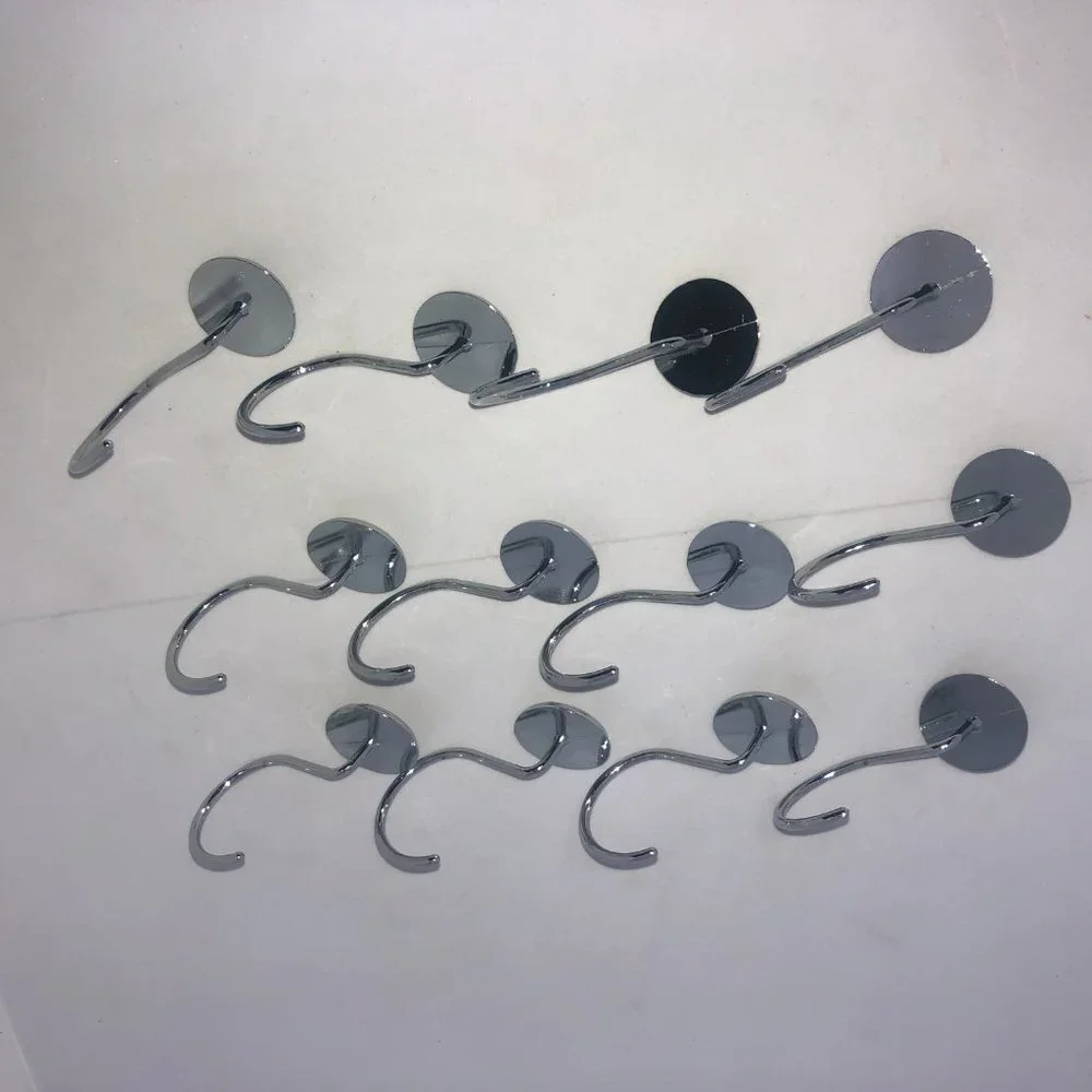 Clear‎ Jewel on Silver-tone 12PC Shower Hook Set